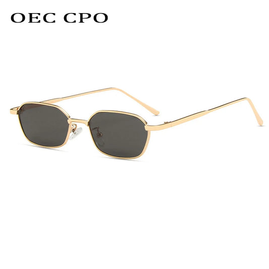 OEC CPO Small Square Sunglasse Women Men Brand Steampunk Metal Frame Sunglasses Men Retro Glasses UV400 Eyeglasses O949