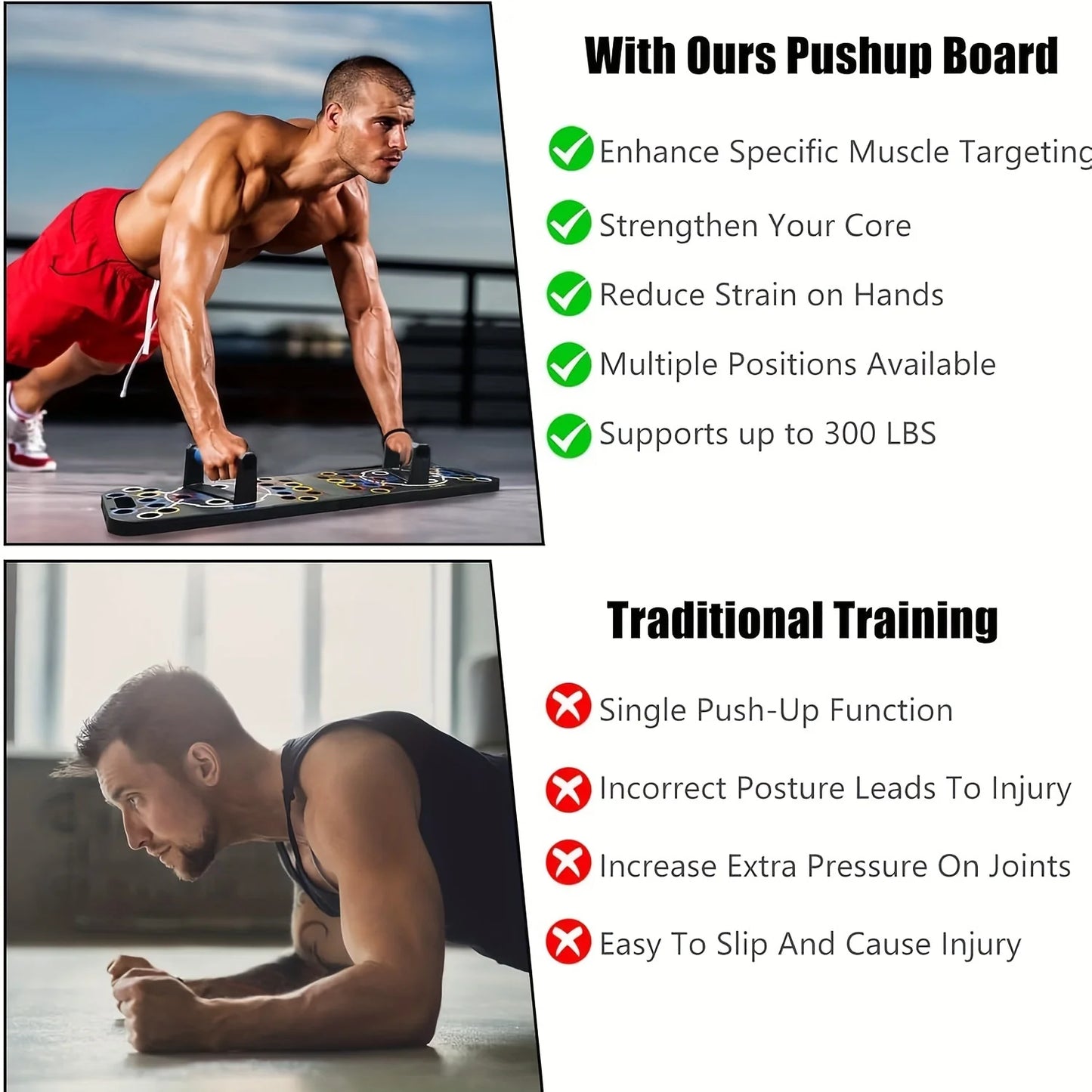 Portable Multifunctional Push-up Board - Fitness and Muscle Training Device Home Workout Set Foldable Push Up Bar Resistance