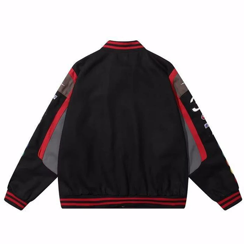 Embroidery M Letter Harajuku Baseball Jacket Coats Men Women Hip Hop Printed Couples Harajuku Patch Varsity Y2K Bomber Jackets