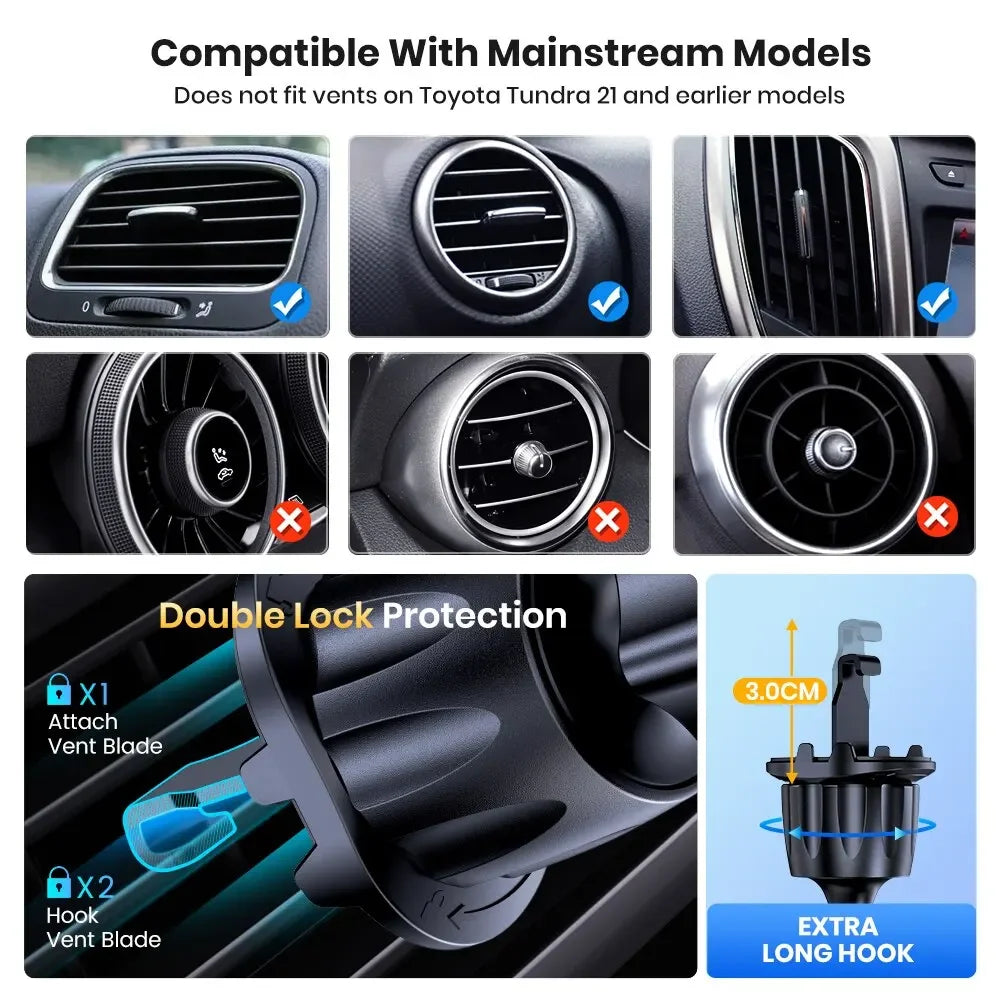 Mobile Phone Holder Air Outlet Gravity Sensor Car Holder Riangle Gravity Frosted Simplicity Solid Metallic Material