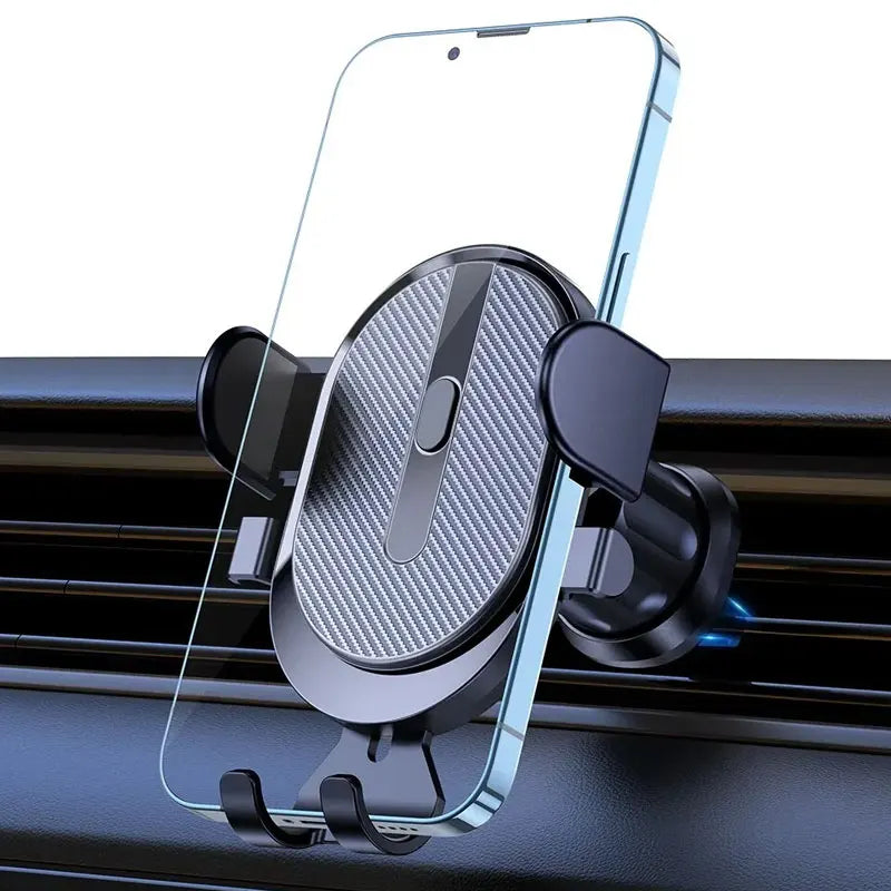 Mobile Phone Holder Air Outlet Gravity Sensor Car Holder Riangle Gravity Frosted Simplicity Solid Metallic Material