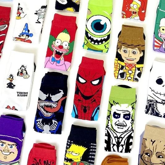 Fashion Anime Men Socks Stitch Long Socks Knee-High Couples Cosplay Sock Personality Hip Hop Harajuku Women Funny Sock Size37-45