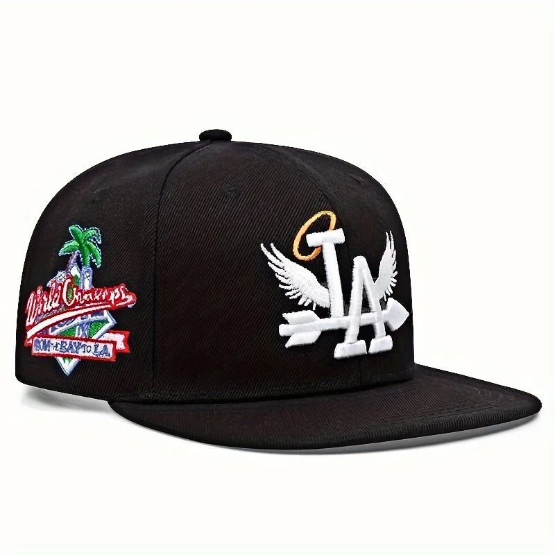 1/2/3/4PCS Fashion Unisex LA Embroidery Baseball Caps Los Angeles Snapback Hat Angel Wings Hip Hop Caps Outdoor Adjustable Hats